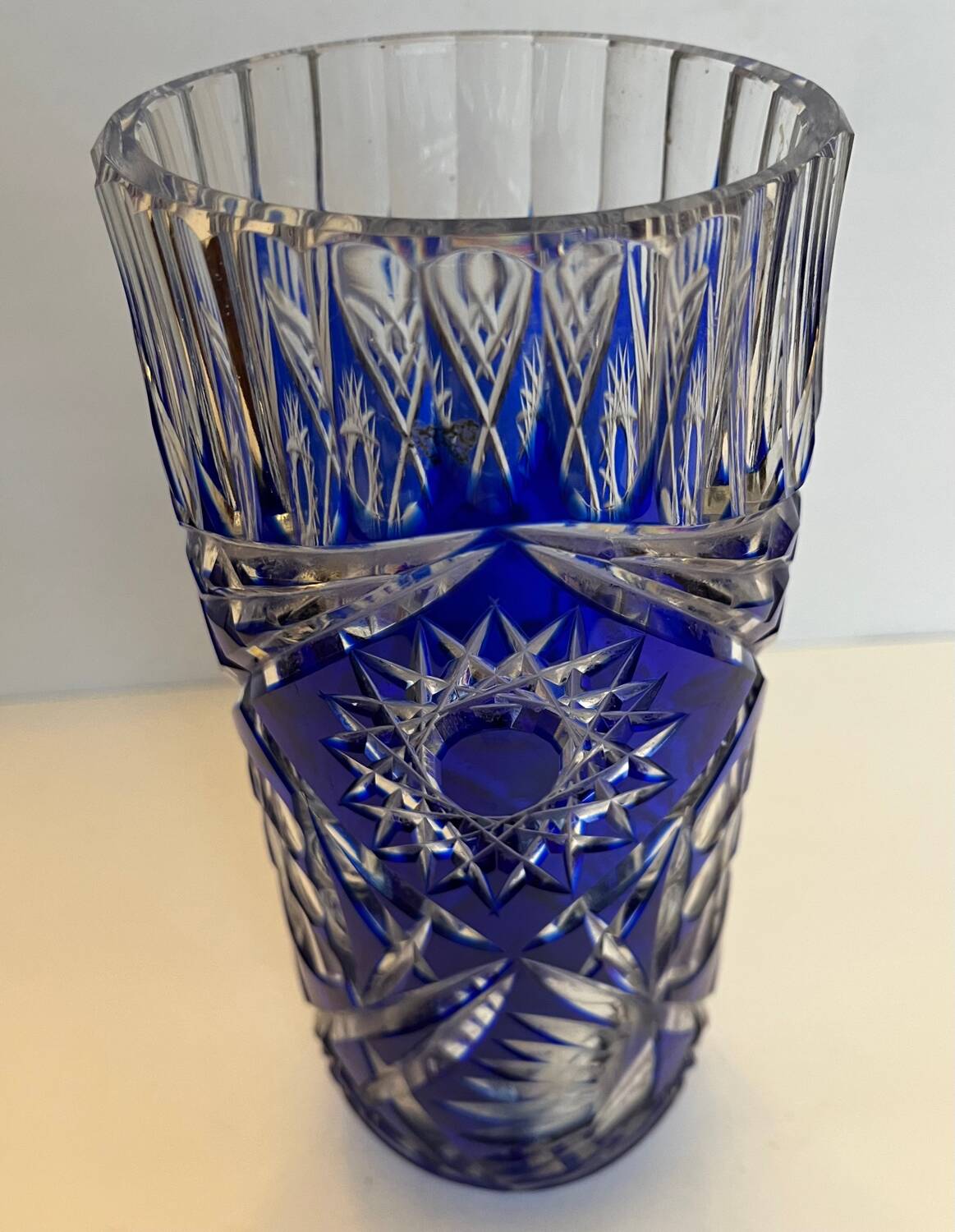 Bohemian cut glass vase