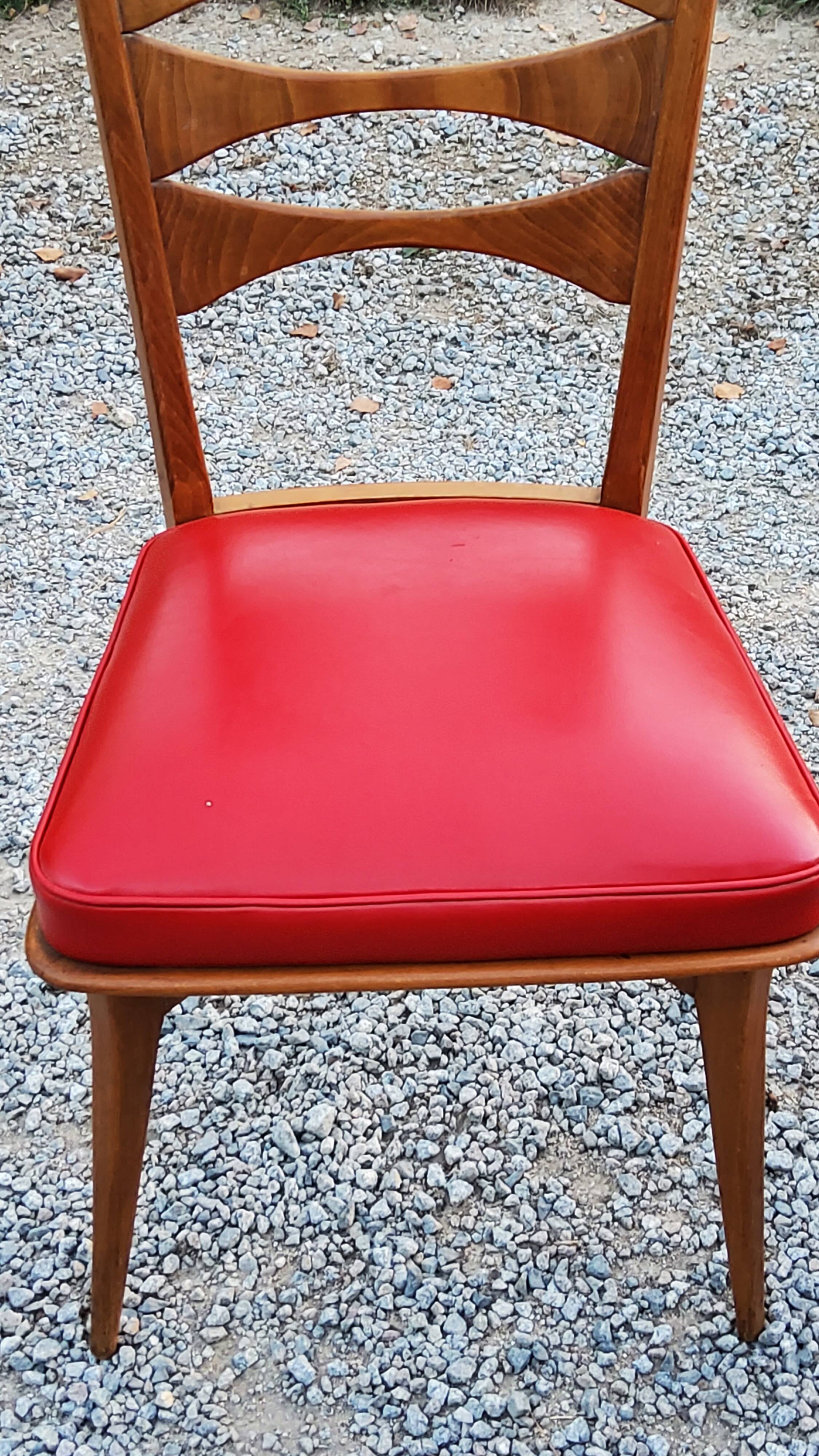 Set of 6 vintage Scandinavian style chairs from the 50s