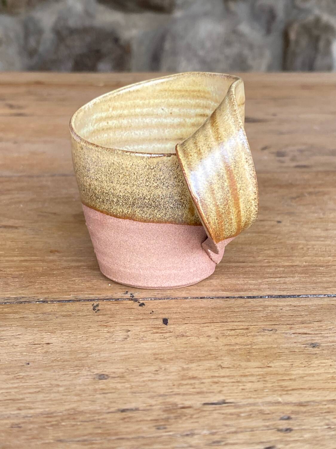 4 handmade stoneware coffee cups
