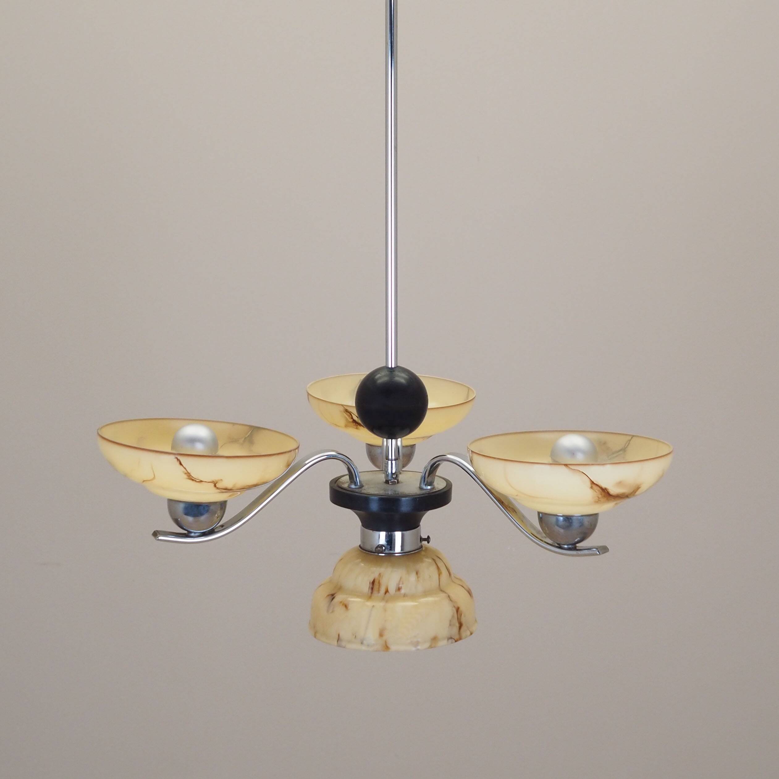 Glass chandelier, Danish design, 1970s, production: Denmark