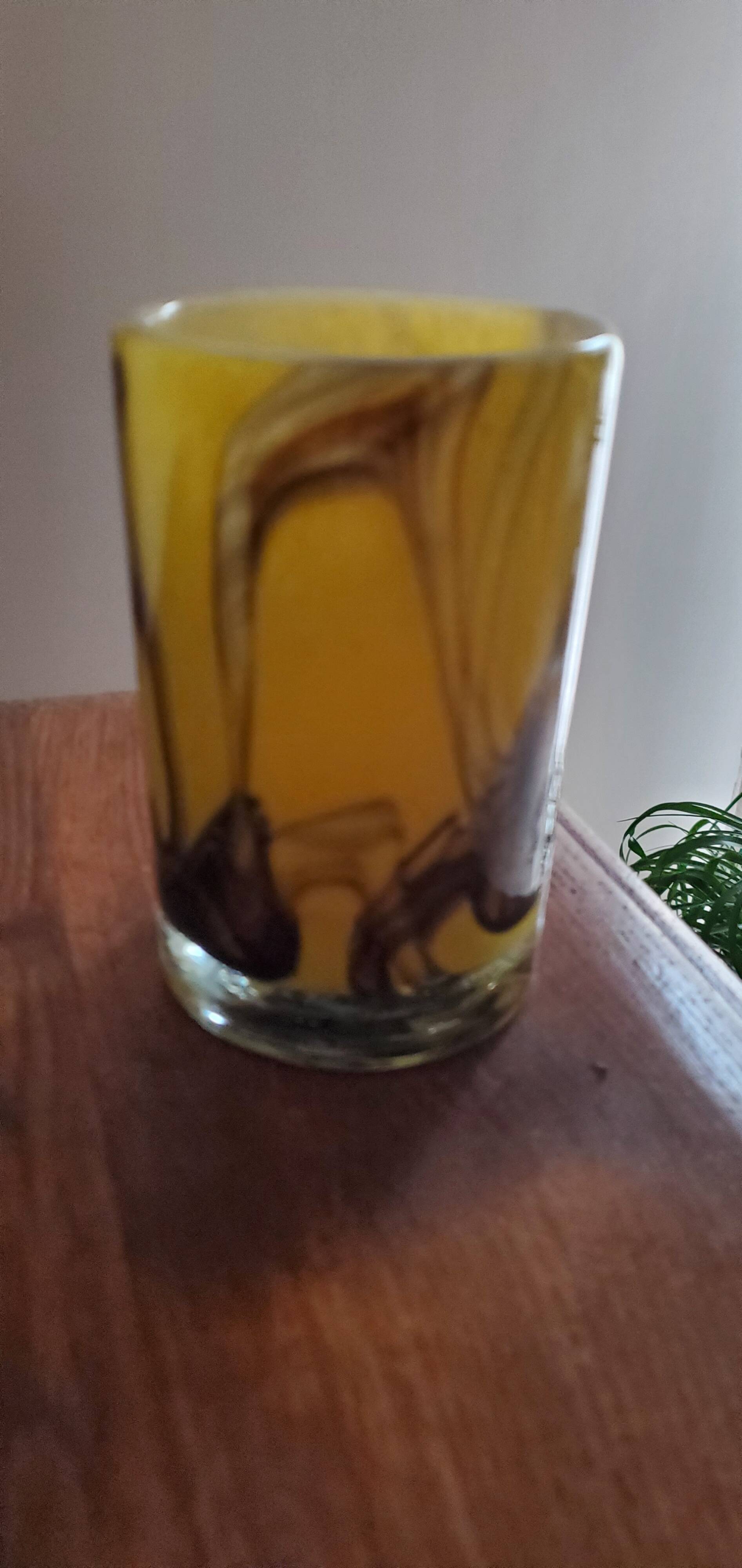 Yellow glass vase