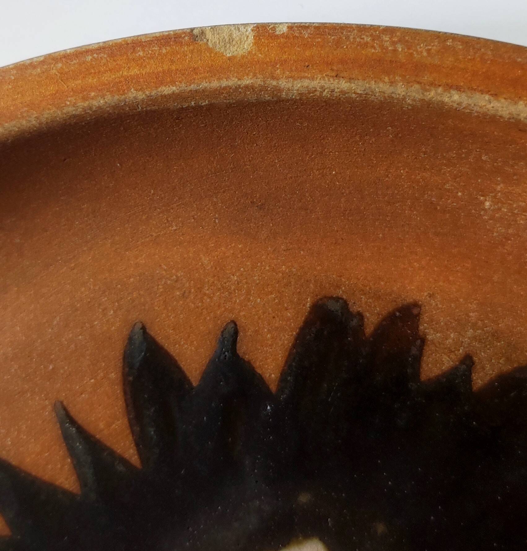 Enamelled stoneware plate, Vallauris, dove pottery