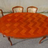Oval table, Regency style, integrated extensions