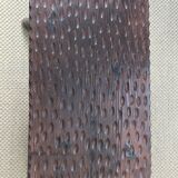Rustic gouged wood side table