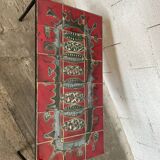 Table basse en ceramique et métal 1960 dans le goût de Roger Capron