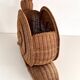 Italian Vintage Large Rattan Snail Basket, 1980s