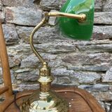 Notary lamp, banker in green opaline