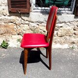 Lot of 6 vintage red skai chairs