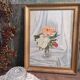 Peinture à l’huile vintage de fleurs signées Bramwell