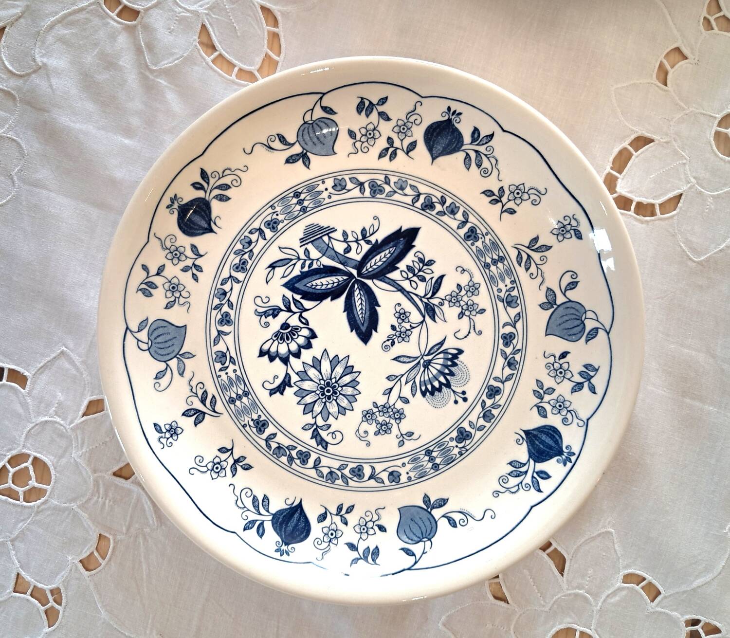 Mismatched antique dinner plates