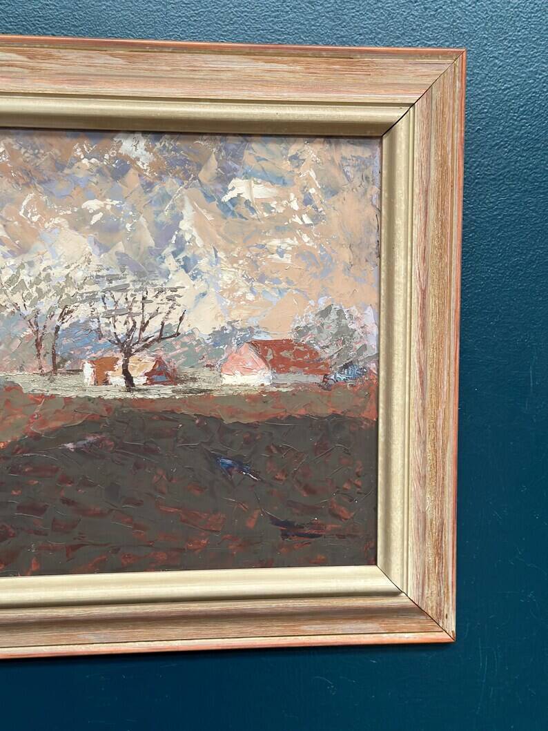 Original Swedish Oil on Panel – “Landscape” by Bertil Wahlberg – Signed – Vintage and Framed – 48 × 41.5 cm (18.9" × 16.3")