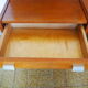Scandinavian style bed in 140 with two integrated nightstands and two night lights