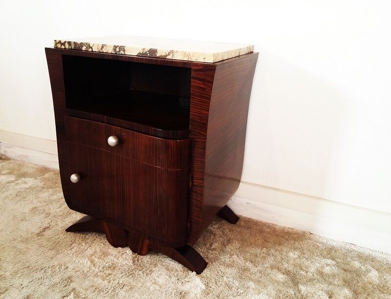 Bedside table in macassar ebony