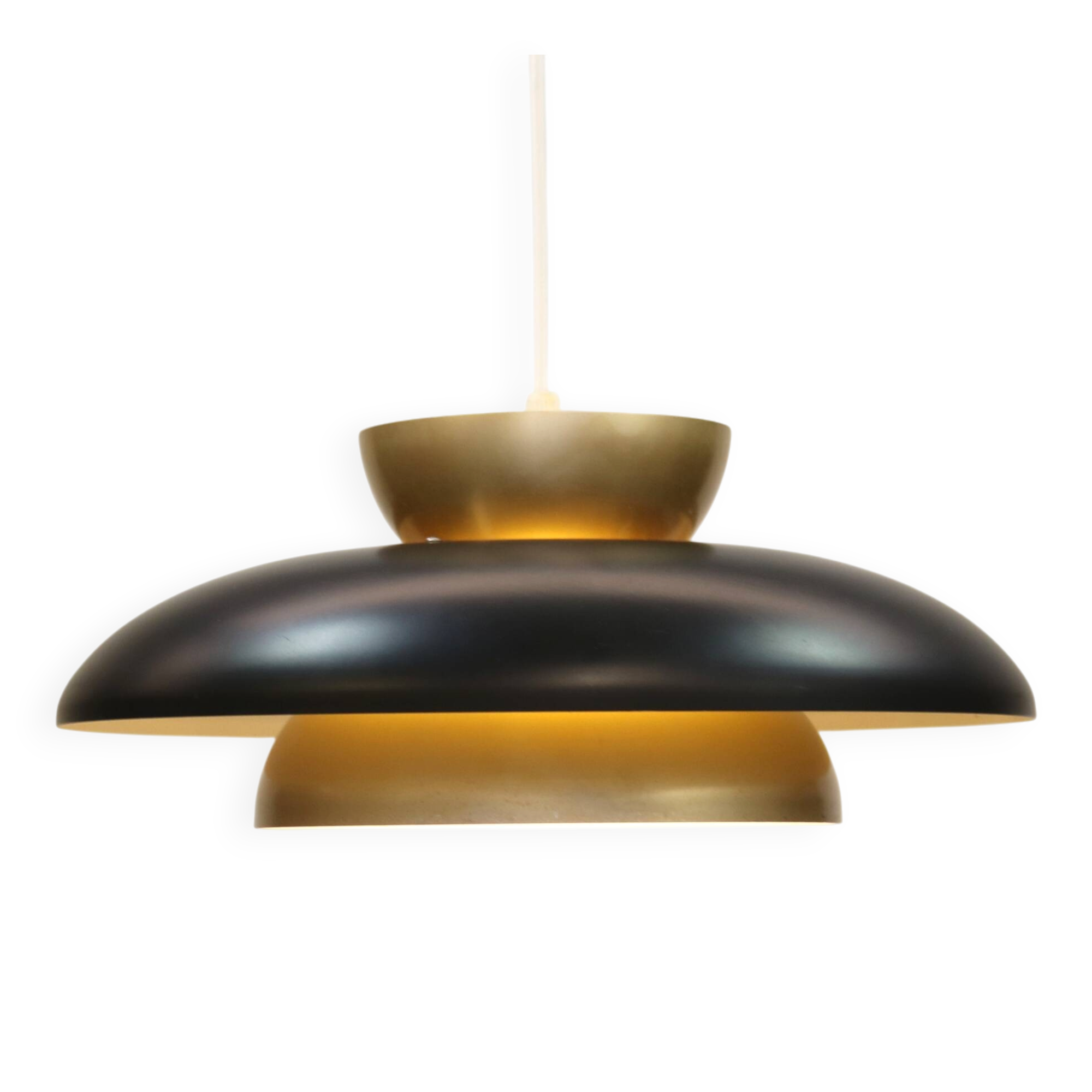 Rare black and golden colored Danish Pendant Lamp - Fog and Morup  - Denmar