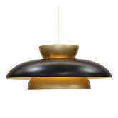 Rare lampe suspendue danoise de couleur noire et dorée - Fog and Morup - Danemark