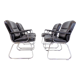 Set of 4 leather office chairs by Grahl