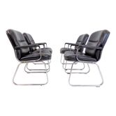 Set of 4 leather office chairs by Grahl