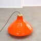 Mid-Century Italian Orange Glass and Brass Pendant Lamp