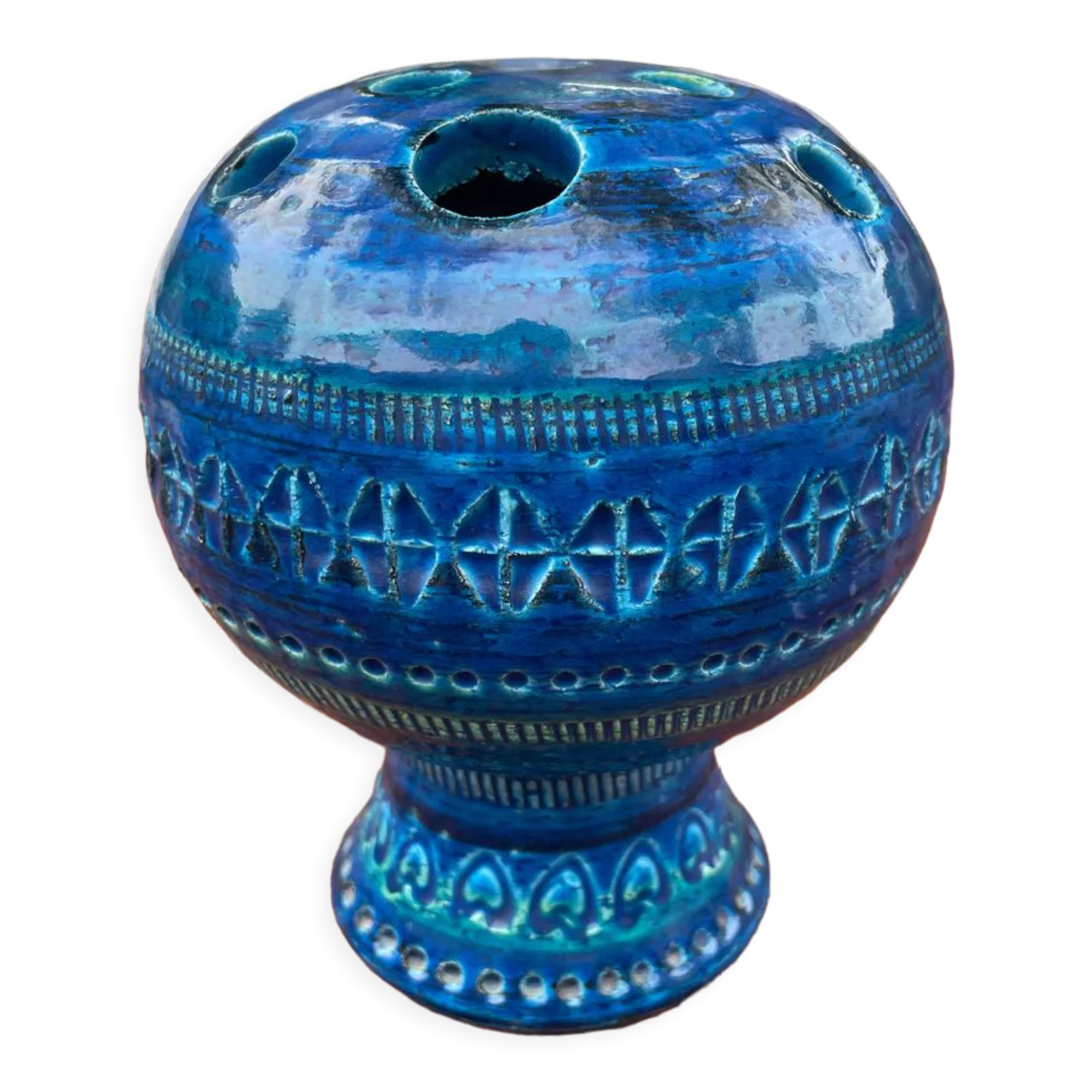 Vase ball pique flowers Aldo Londi