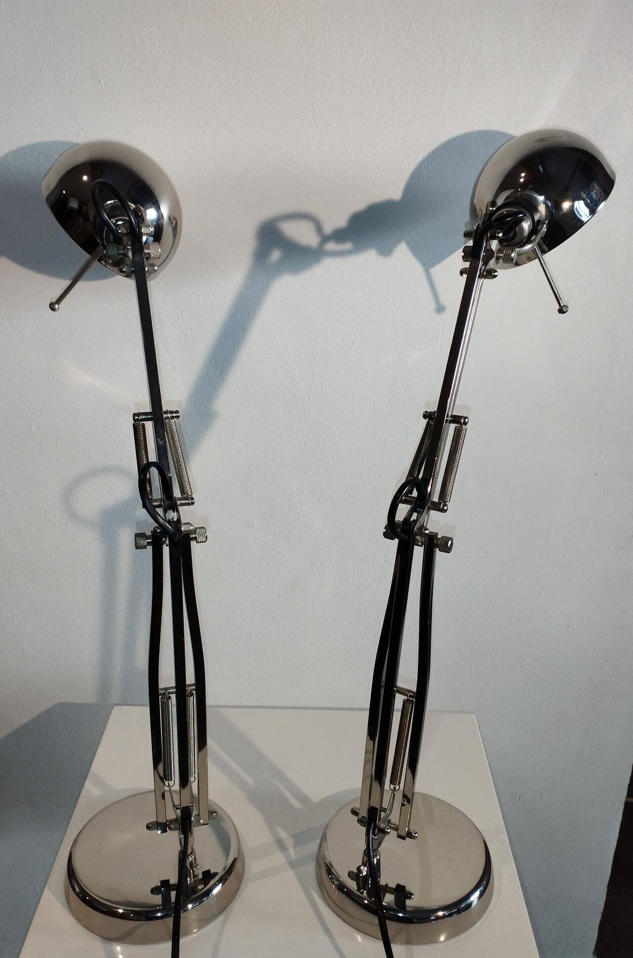Pair of articulated lamps vintage 1980s industrial design