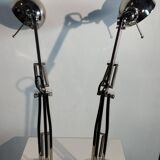 Pair of articulated lamps vintage 1980s industrial design