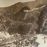 Old photography stereo, stereograph, luxury albumine 1903 Great Wall of China