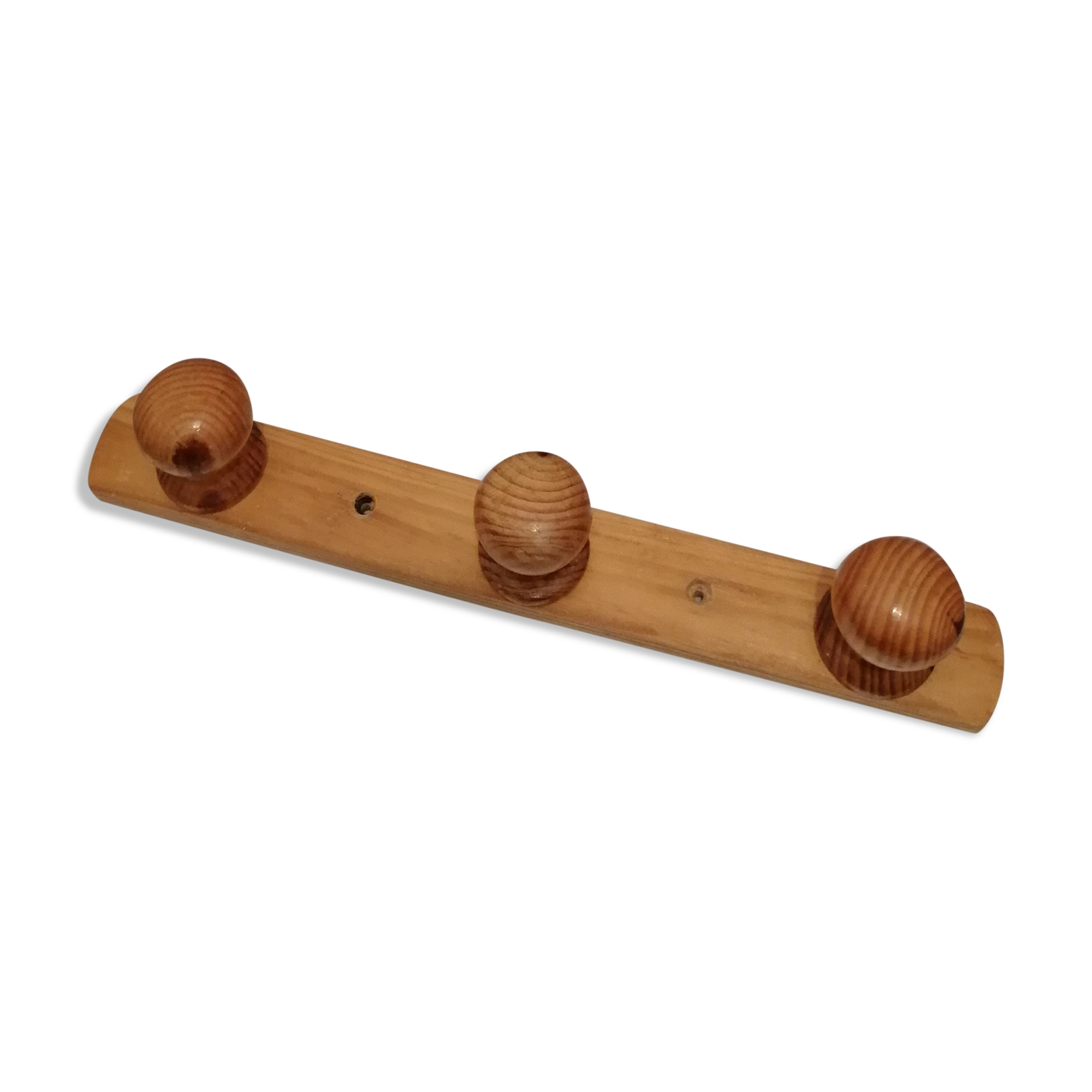 Wooden wall coat rack 3 pateres