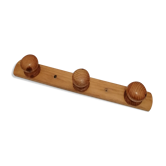 Wooden wall coat rack 3 pateres