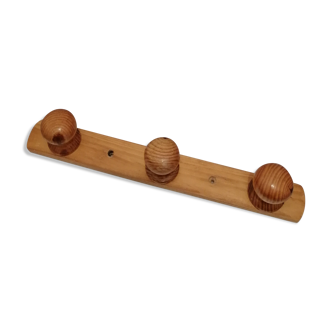 Wooden wall coat rack 3 pateres