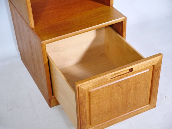 Meuble modulaire étroit en teck, étagère 3, design Skandi, années 1970