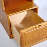 Teak module cabinet narrow Skandi Design shelf 3, 1970s