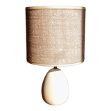 Table lamp in wool tweed and foot in cream color wood