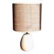 Table lamp in wool tweed and foot in cream color wood