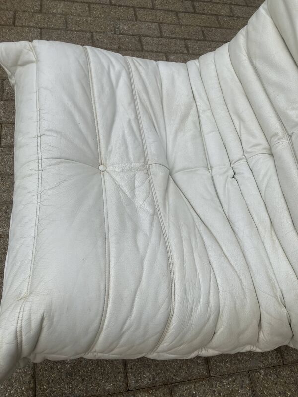 100% authentieke Ligne Roset Togo 1zit licht beige leder ‘87