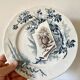 Set of 12 plates Terre de Fer, model Cartels, Creil & Montereau, 1900