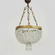 Old chandelier basket Napoleon III glass tassels, bronze structure. Chandelier tassels