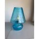 Light blue Murano-style glass with a balloton lamp.