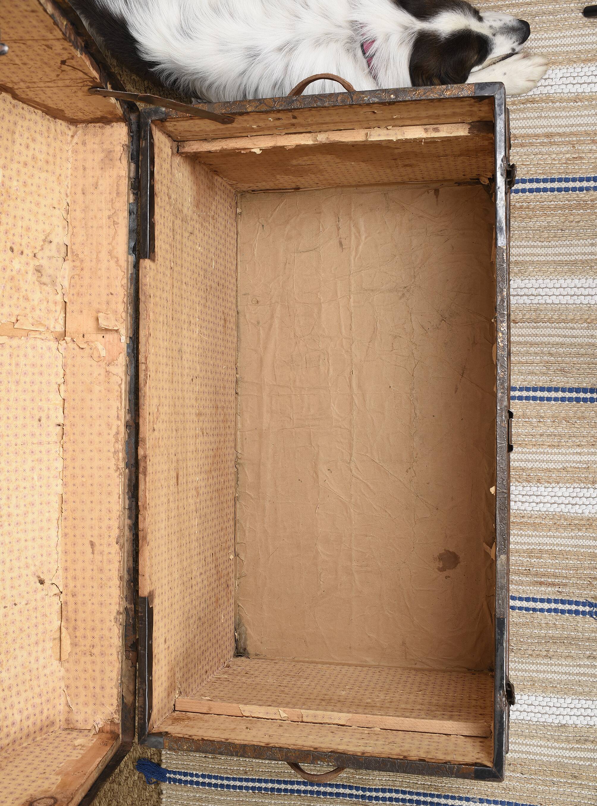 Malle de victorienne, coffre de voyage à vapeur, XIXème.