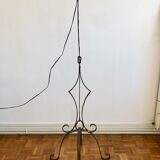 Brutalist wrought iron floor lamp base at Marolles workshop