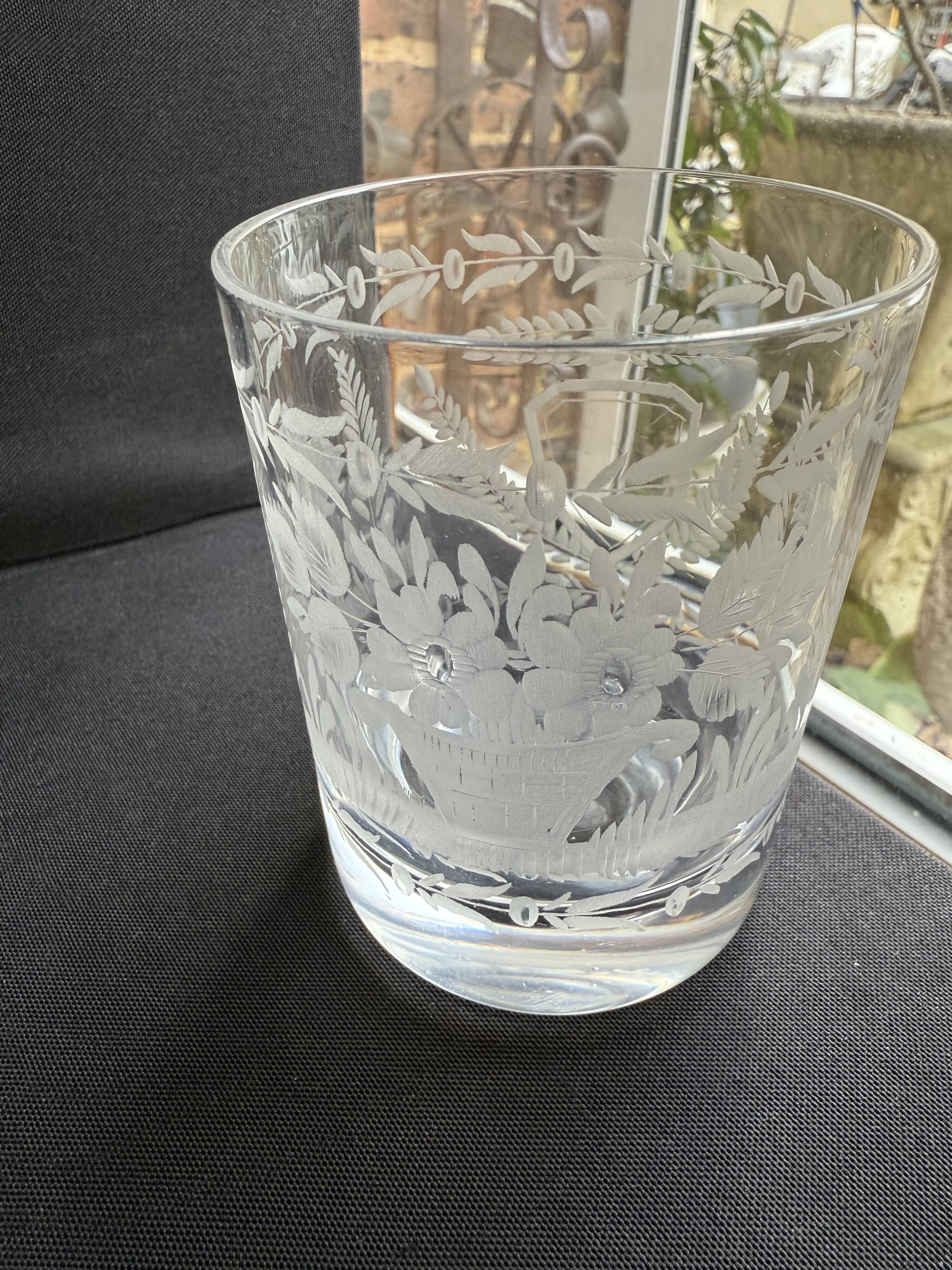 2 Whiskey Glasses – Engraved Crystal
