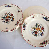 Set of 6 flat plates Sarreguemines