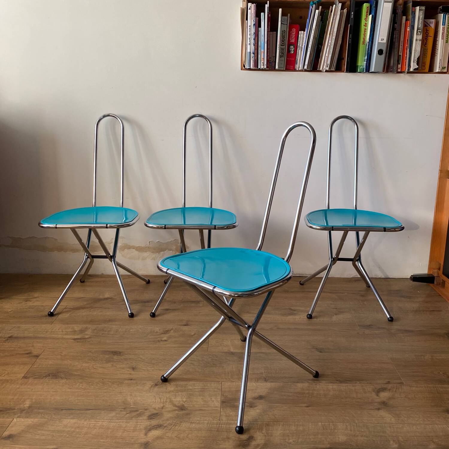 Niels Gammelgaard Chrome Folding Chairs for Ikea 1980´s