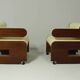 Pair of Mahogany Club Chairs upholstered in leather, 1970s
