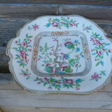 Ancien plat en porcelaine Chine Asie carré bord chantournés