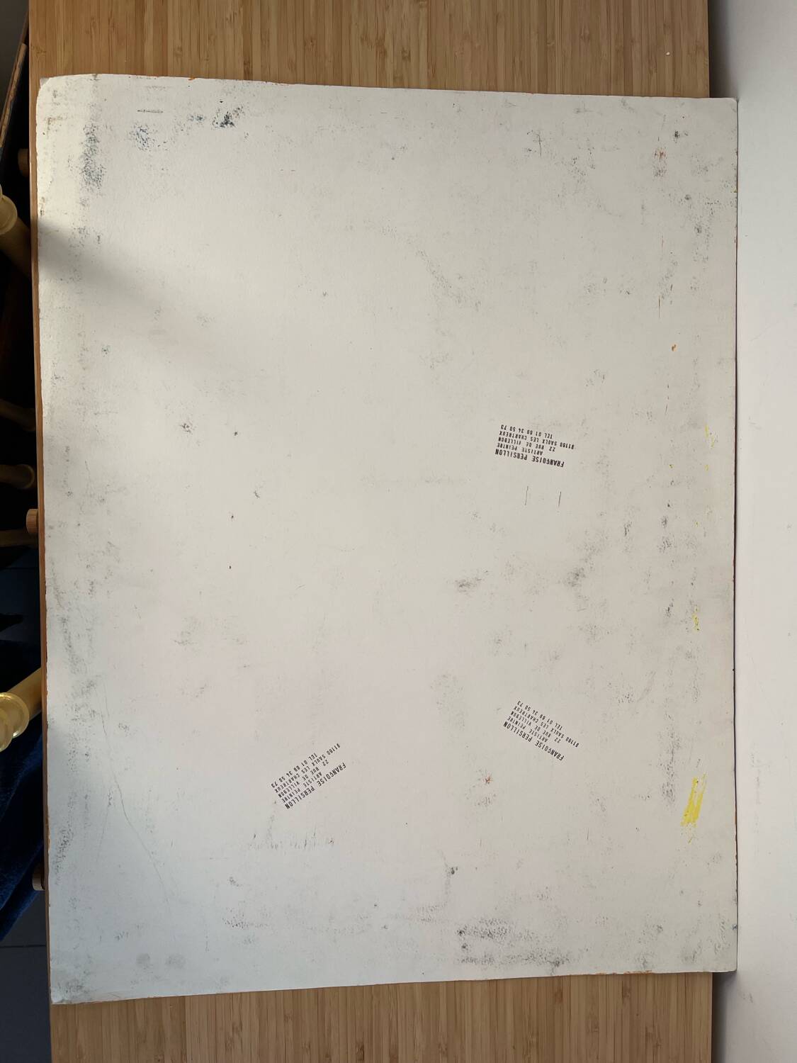 Still life with pears, watercolour on paper signed Françoise Persillon.