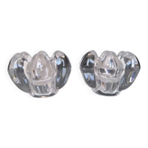 Pair of candlesticks in crystal from Vannes-le-Châtel