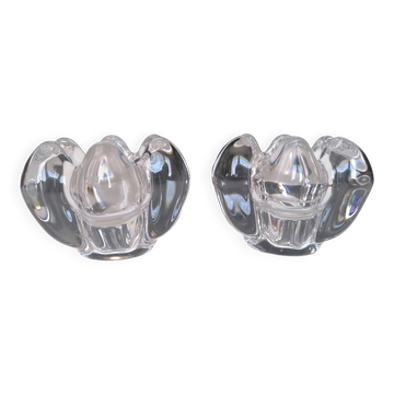 Pair of candlesticks in crystal from Vannes-le-Châtel