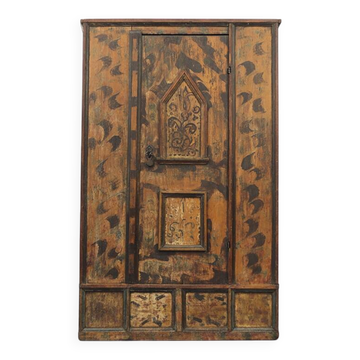 18th century folk art painted bridal cabinet