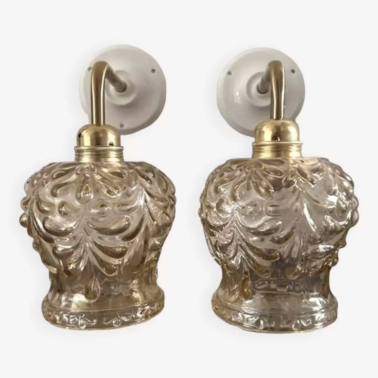 Pair of gold wall sconces