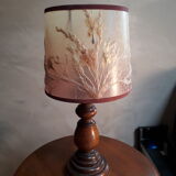 solid wood foot lamp and day offal flowers and wild gramine 1970s